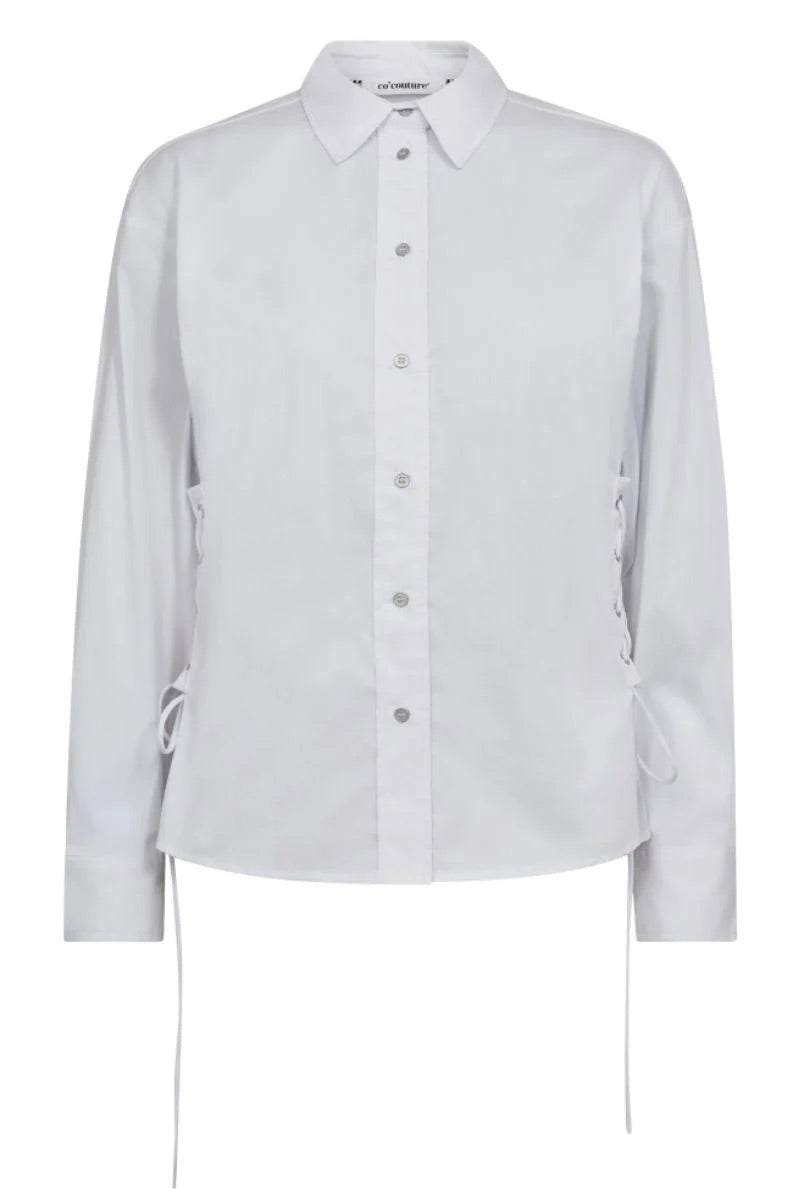 Co'couture Poppy Eyelet Tie Shirt – White