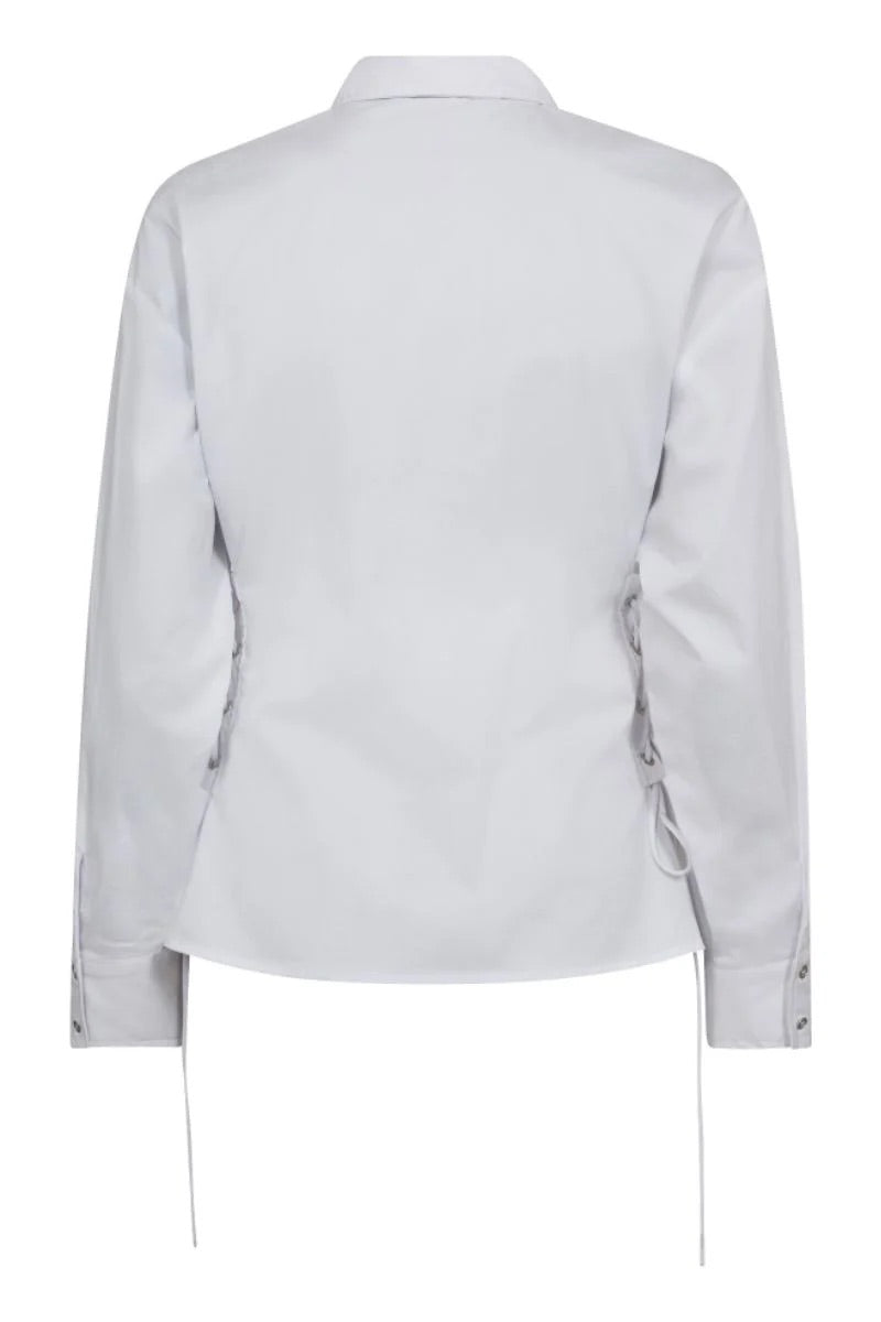 Co'couture Poppy Eyelet Tie Shirt – White