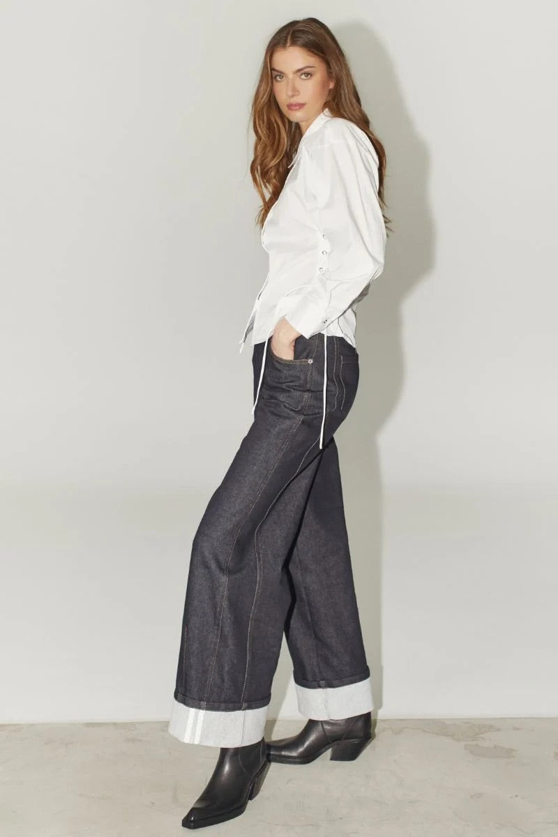 Co'couture Poppy Eyelet Tie Shirt – White