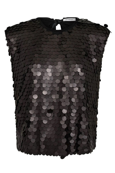 Co'couture Maxi CC Sequin Bow Top – Black