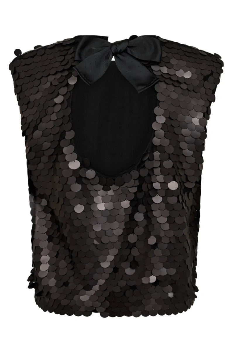 Co'couture Maxi CC flitteres, masnis felső – fekete