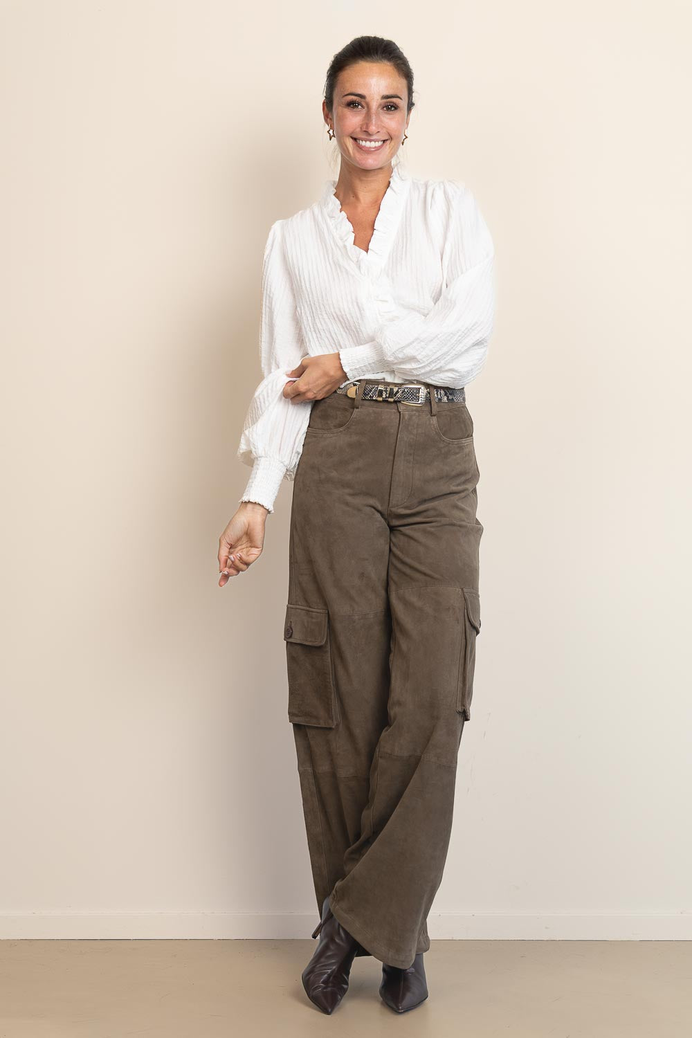 Co'couture Shina CC Ruffle Viscose Blouse – Natural