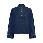 Co'couture Azmina CC Denim Placket Blouse – Denim Blue
