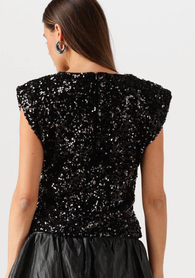 Co'couture Roslyn CC Sequin Top – Black