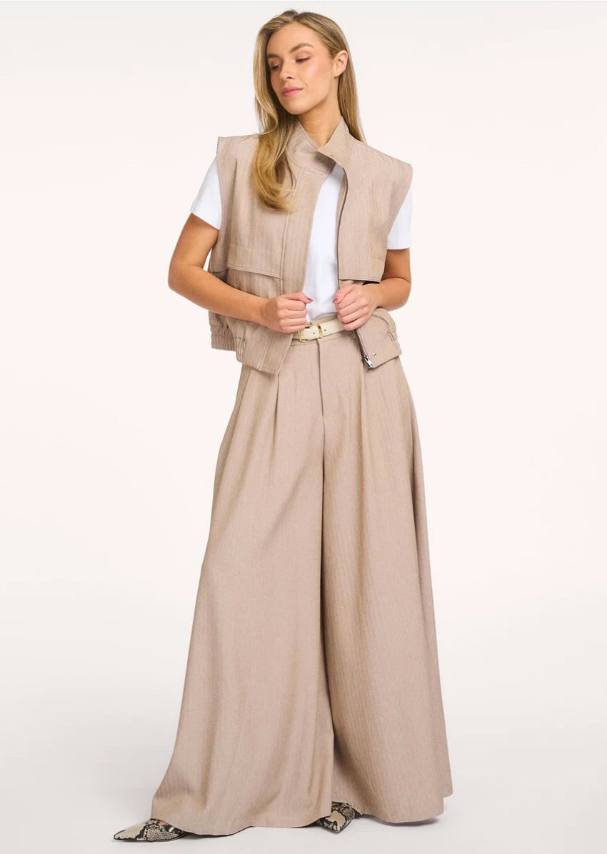 Co'couture Marlo CC Long Wide-Leg Trousers – Sand