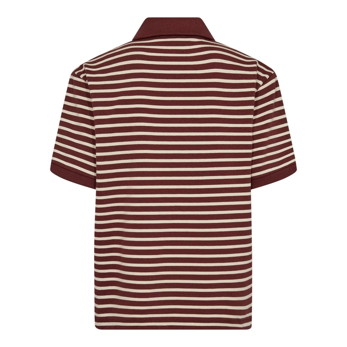 Co'couture Hayes CC Polo Short-Sleeve T-Shirt – Wine Red Stripe