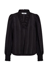 Co'couture Kesi CC V-Long-Sleeve Blouse – Black
