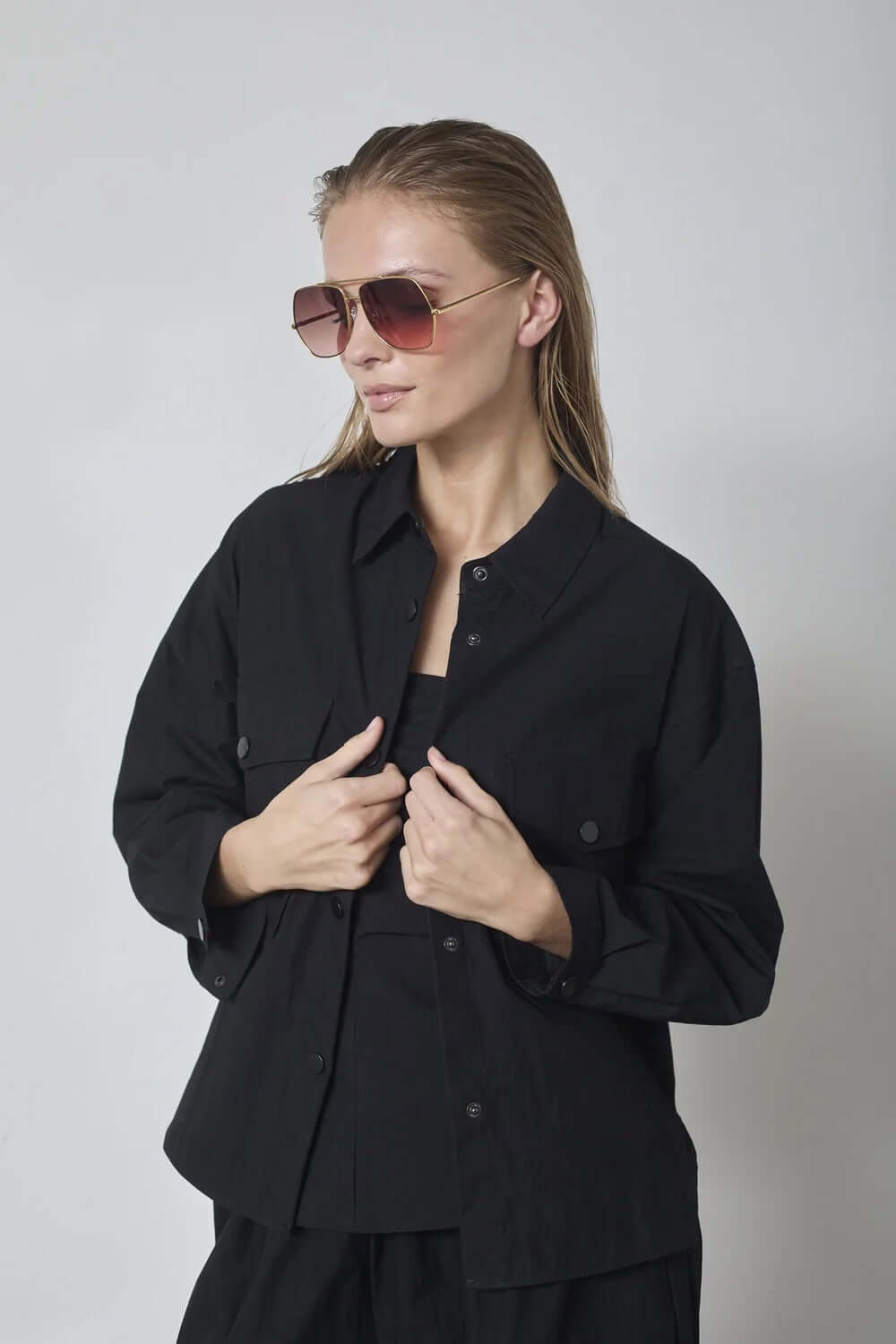 Co'couture Acasia CC Long-Sleeve Shirt – Black