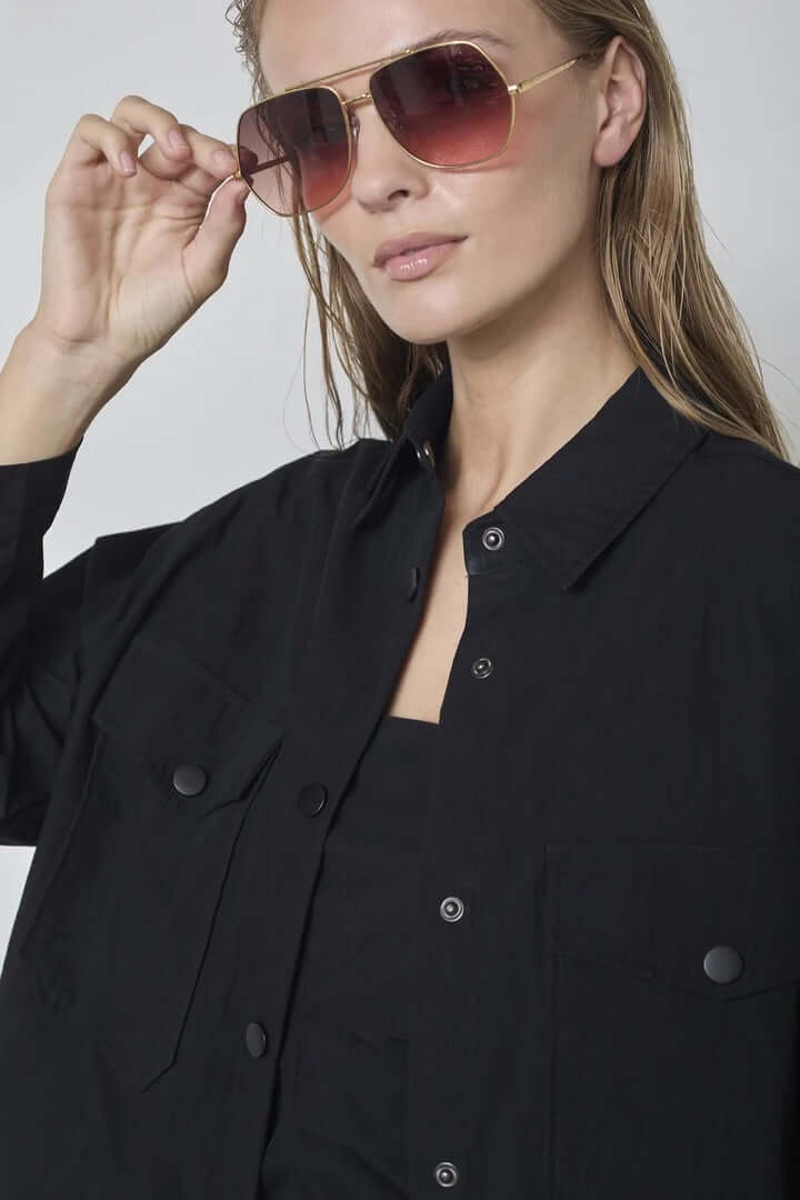 Co'couture Acasia CC Long-Sleeve Shirt – Black
