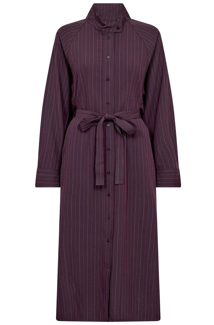Co'couture Trinny CC csíkos, denevérujjú midiruha – szilva