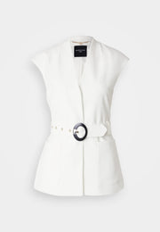 Marciano by Guess Lily Vest - White, stylish women's fashion top with elegant design and belt, perfect for elegant occasions.