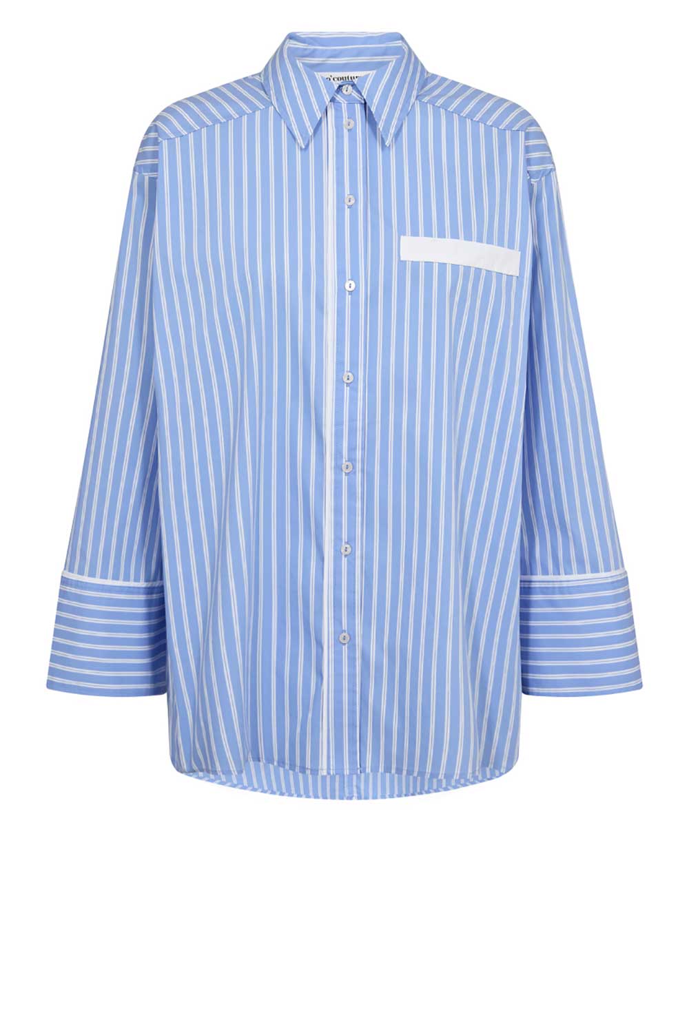 Co'couture Suri Oversized Striped Shirt – Blue
