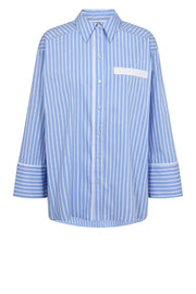 Co'couture Suri Oversized Striped Shirt – Blue