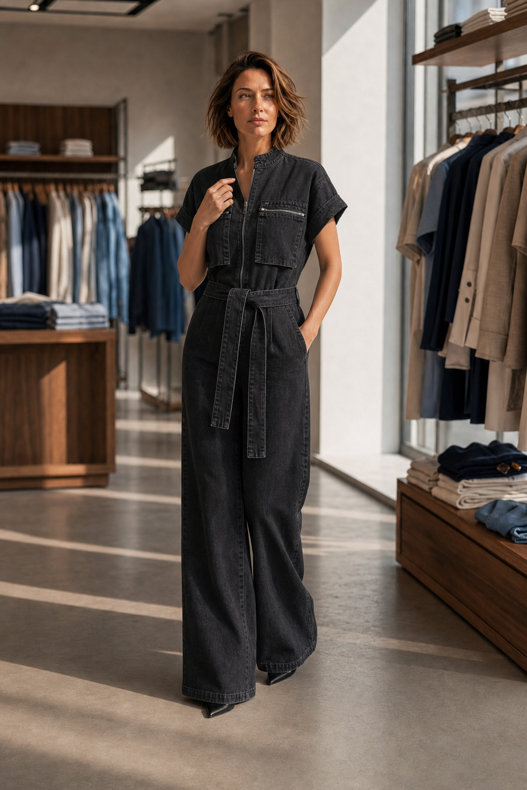 Co'couture Pancy CC Zip Jumpsuit – Black
