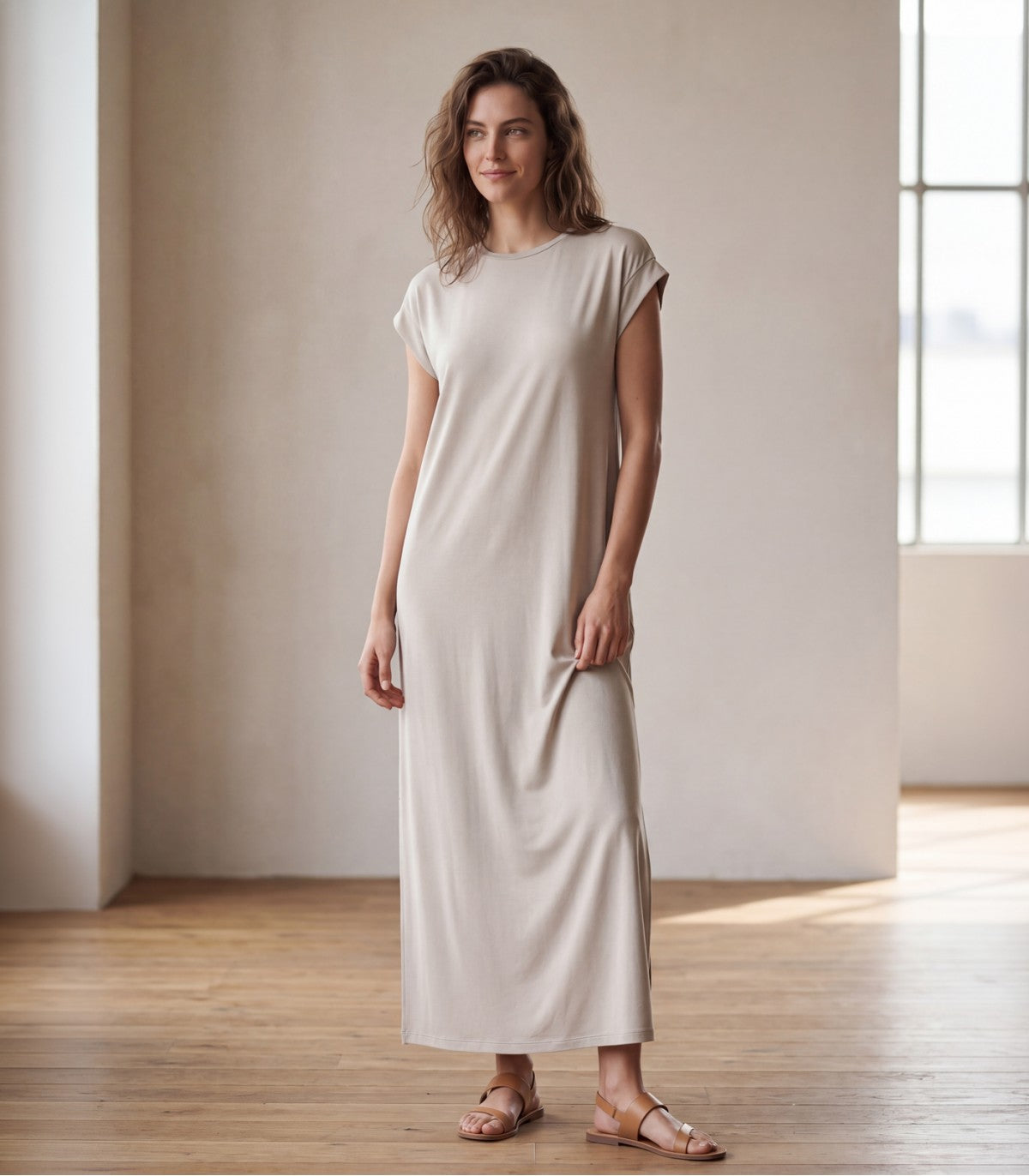 PIECES PCANDORA Short-Sleeve Round-Neck Lena Maxi Dress