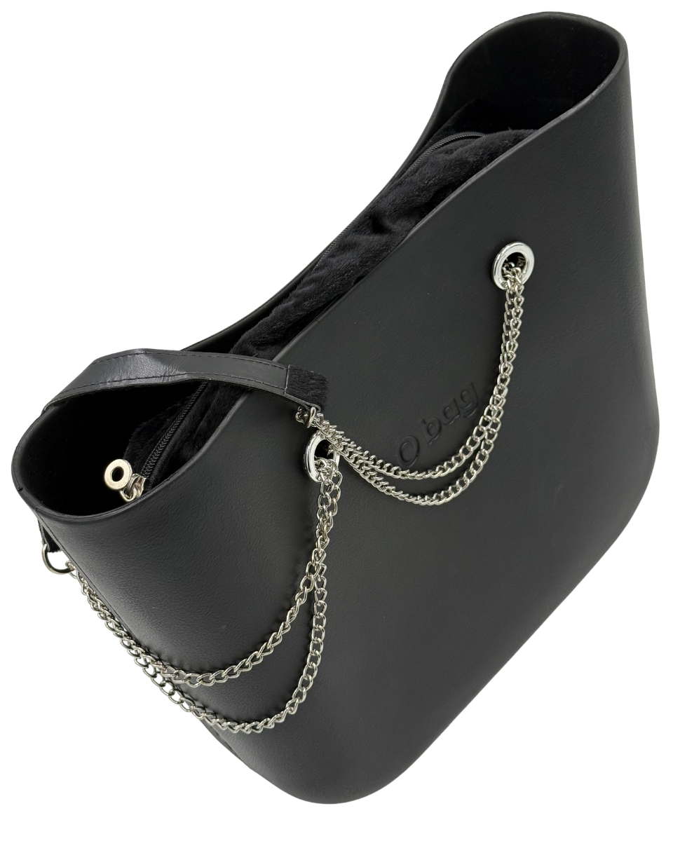 O bag Chain-Handle Tote Bag – Black
