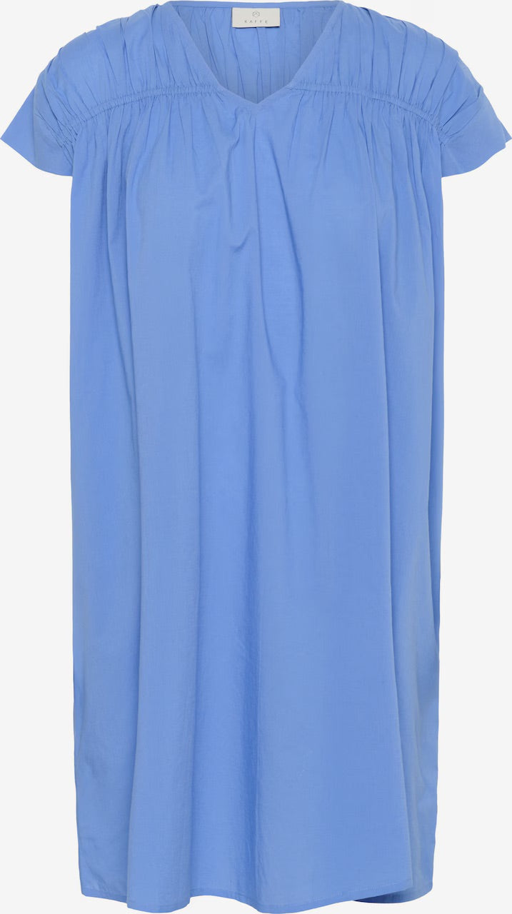 Kaffe KAThua V-nyakú miniruha – Azure Blue