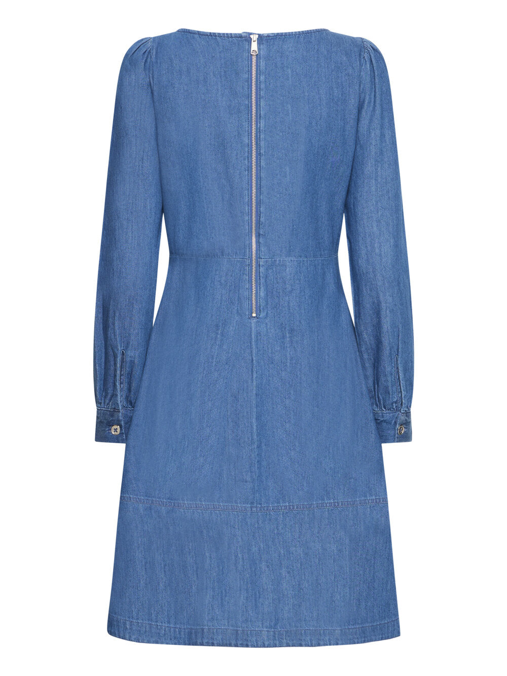 b.young Bykairon chambray A-vonalú ruha – középkék