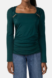 Marciano by Guess – Maty Long-Sleeve Top, Fern Moss Green