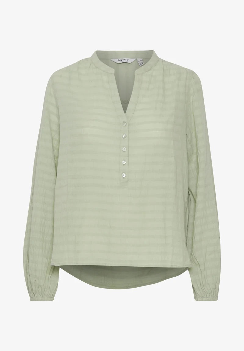 b.young BYIloni texturált jacquard blúz – Smoke Green