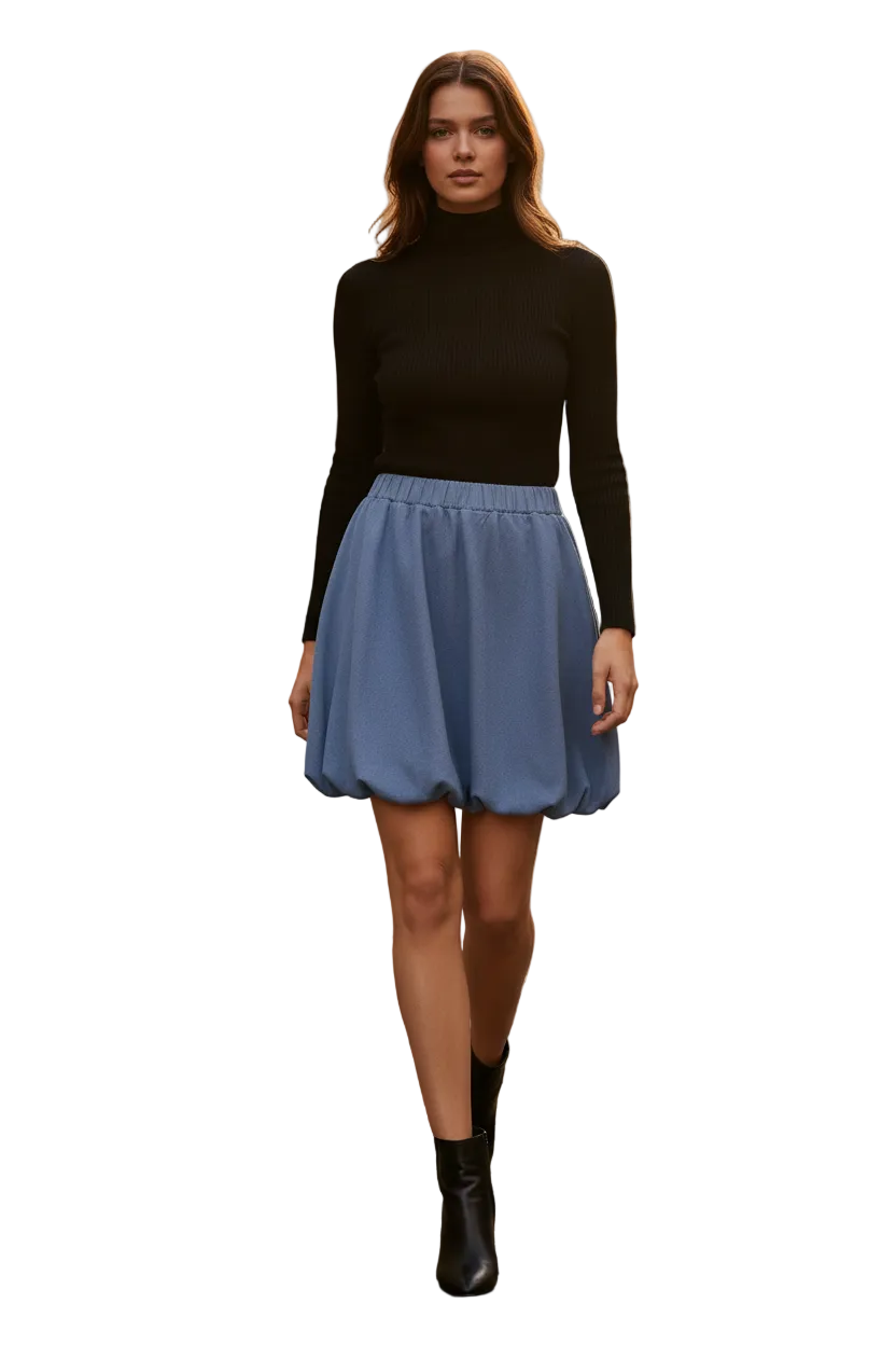 Co'couture Denim CC Balloon Skirt – Denim Blue
