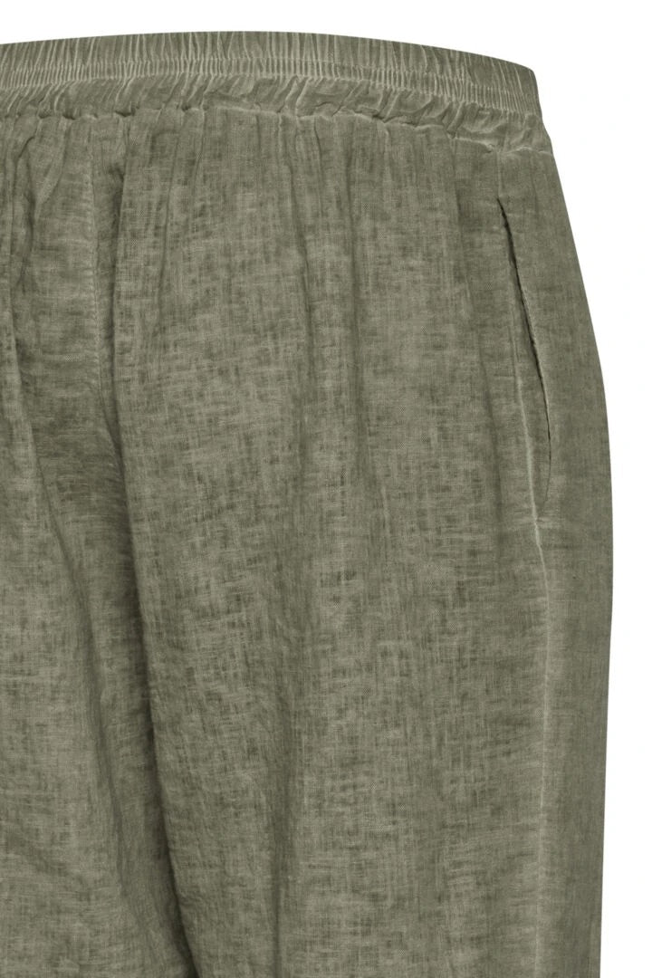 Sorbet SBLIAMO Linen Wide-Leg Trousers – Sage Green