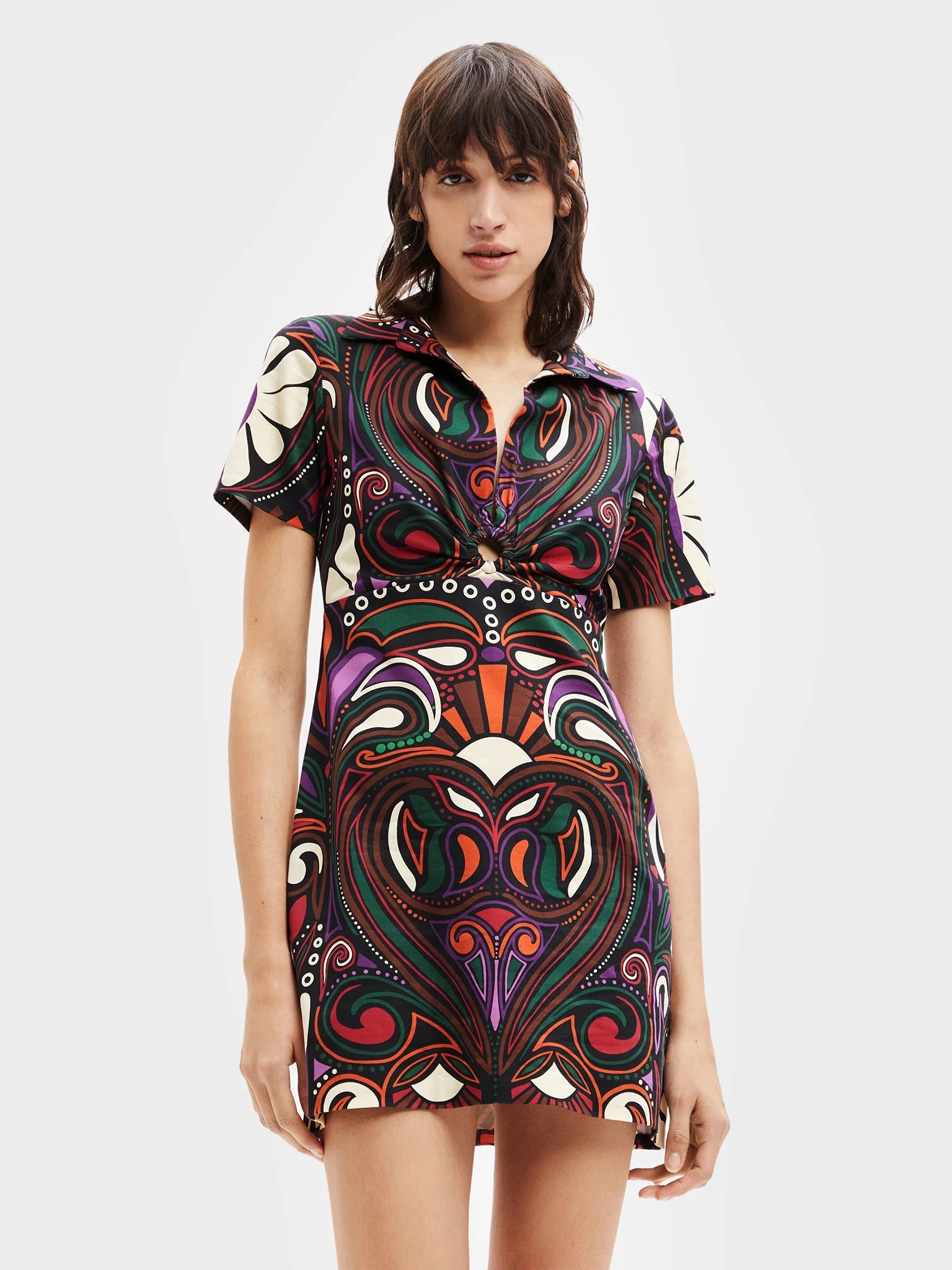 Desigual Celia törzsi mintás miniruha – többszínű