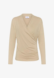 Saint Tropez VIGGASZ WRAP Long-Sleeve Top – Oxford Tan