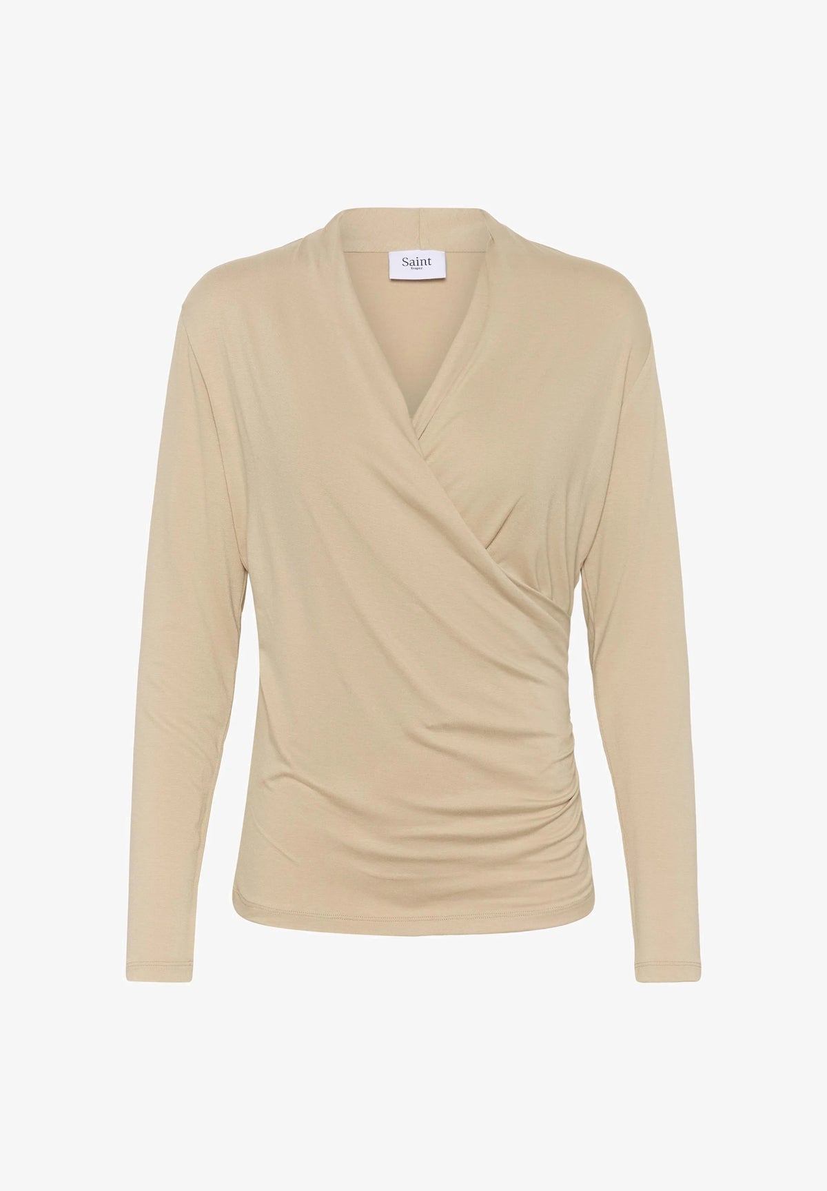 Saint Tropez VIGGASZ WRAP Long-Sleeve Top – Oxford Tan