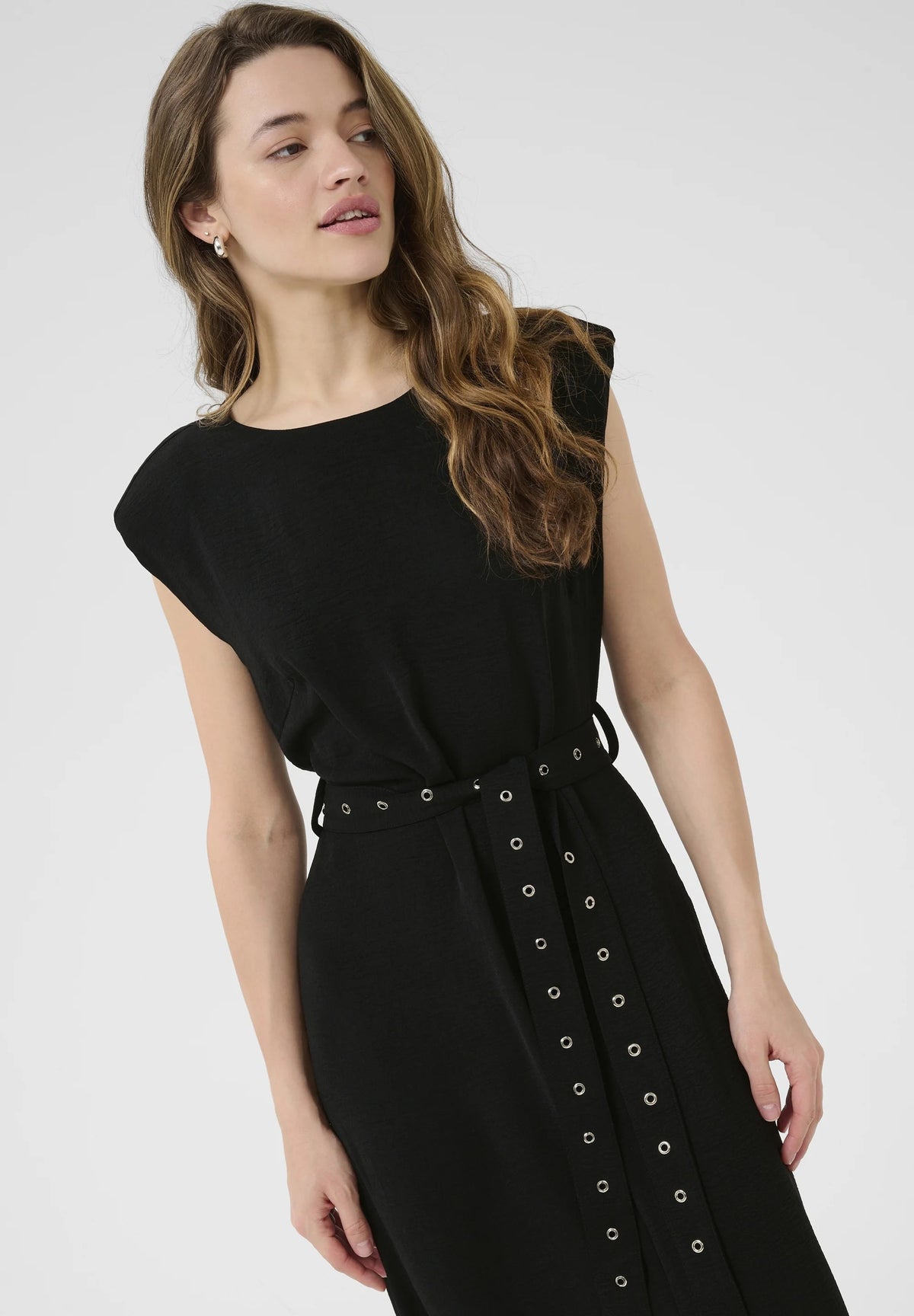 Kaffe KAtessa Belted Maxi Dress – Black