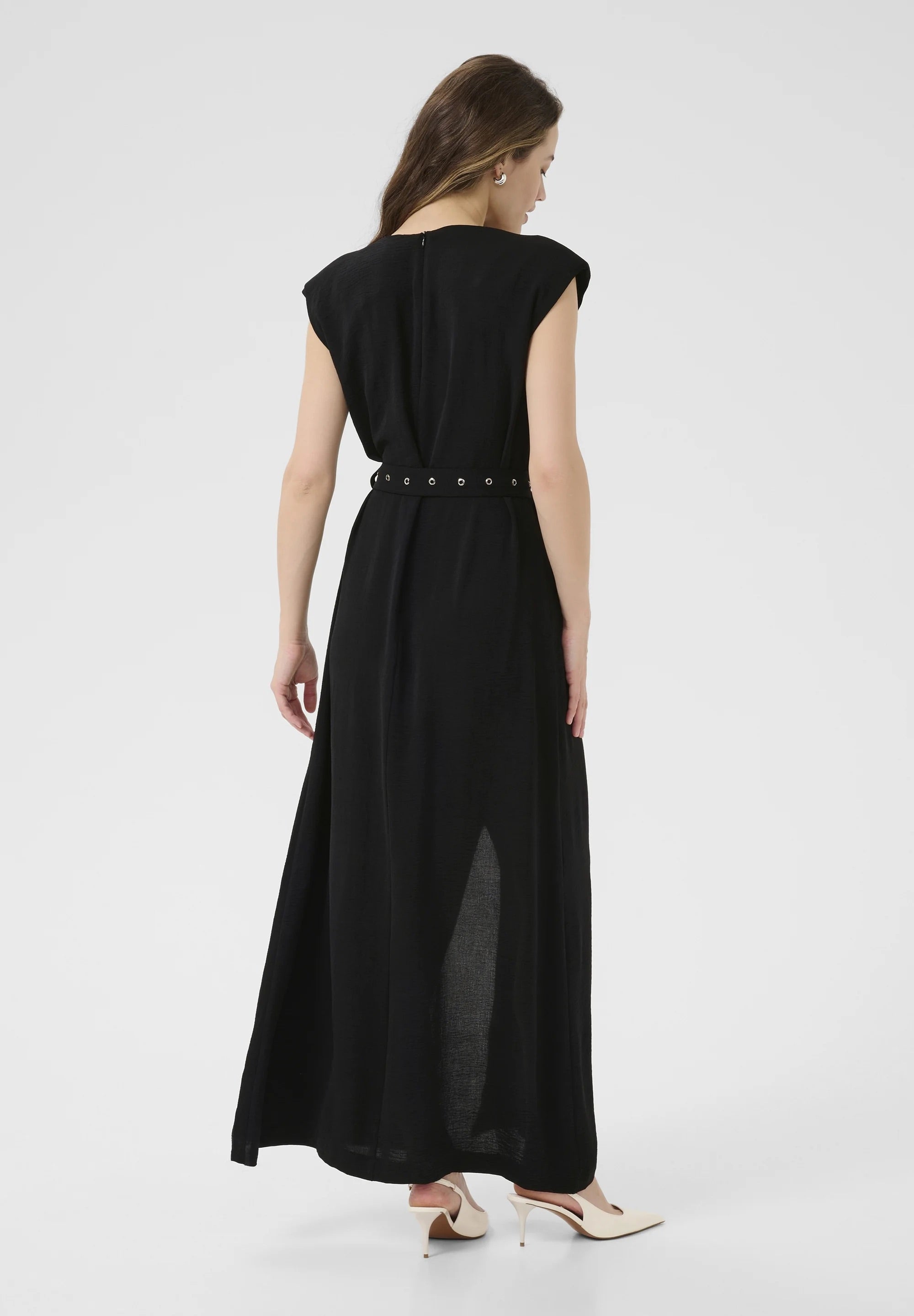 Kaffe KAtessa Belted Maxi Dress – Black