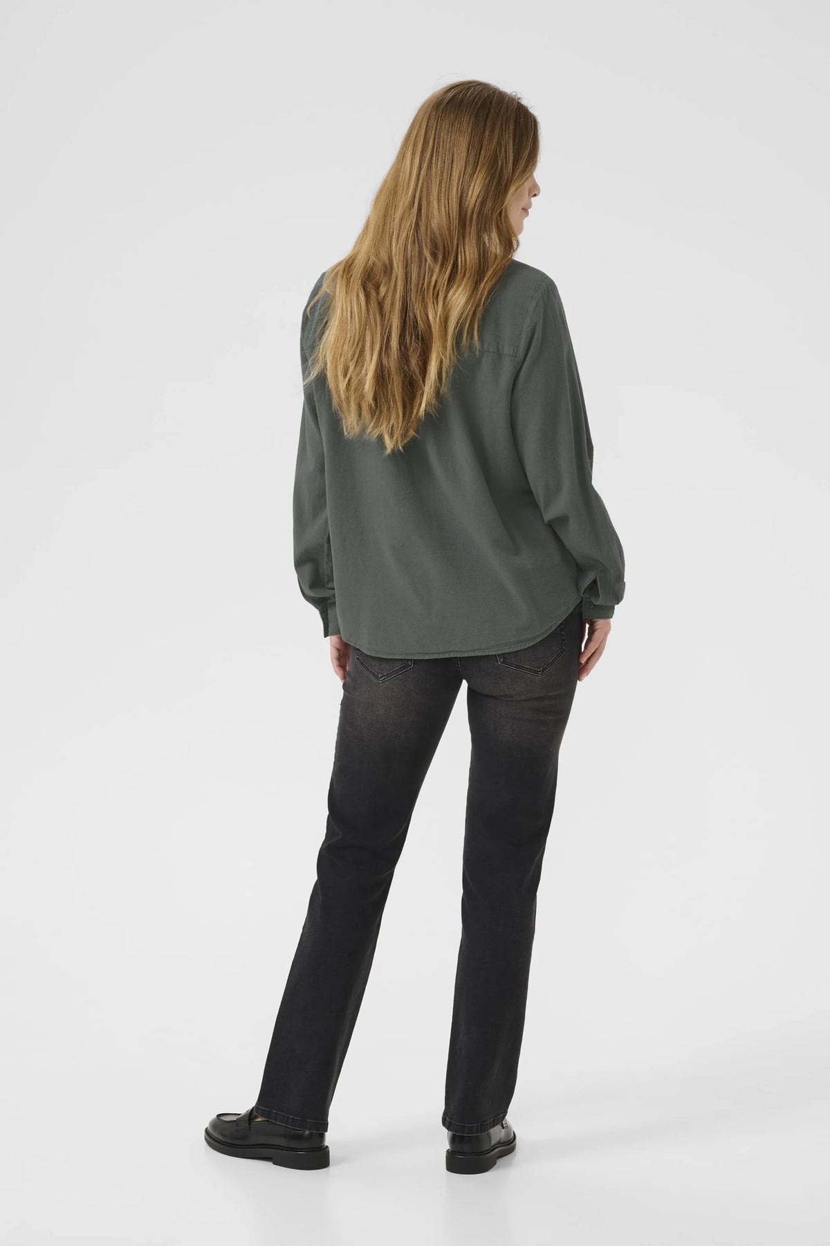 Kaffe KAnaya Button-Through Blouse – Balsam Green