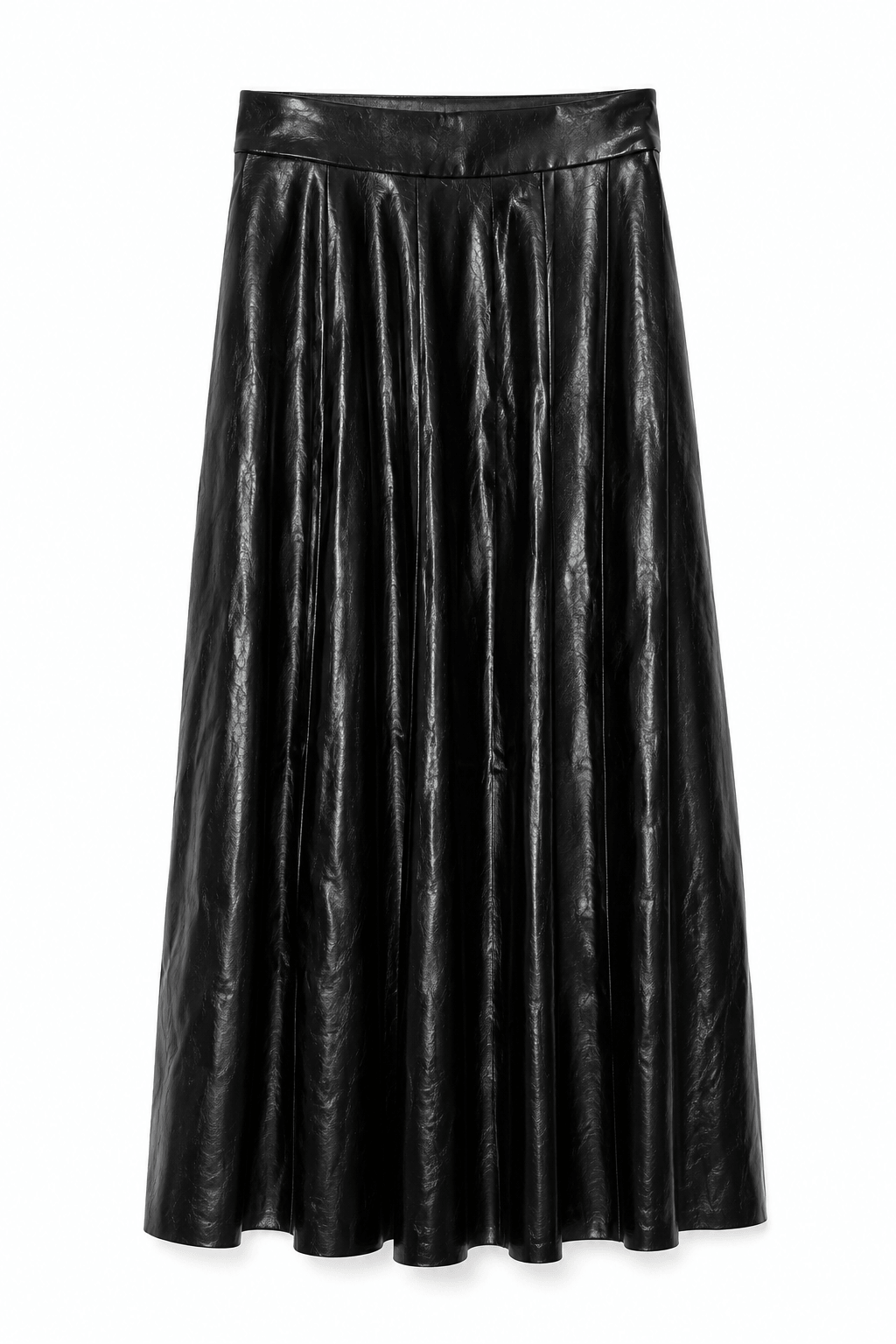 Marciano by Guess Faux Leather Pleated Midi Skirt – Black, women's fashion, premium brands, designer clothing.