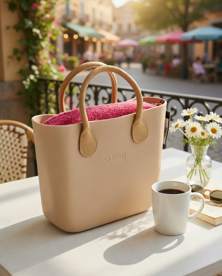 O bag Mini kézitáska – krém-tevebarna