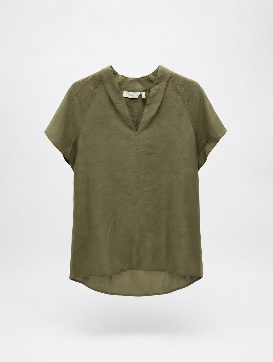 InWear AdellaIW Linen Top – Olive Green
