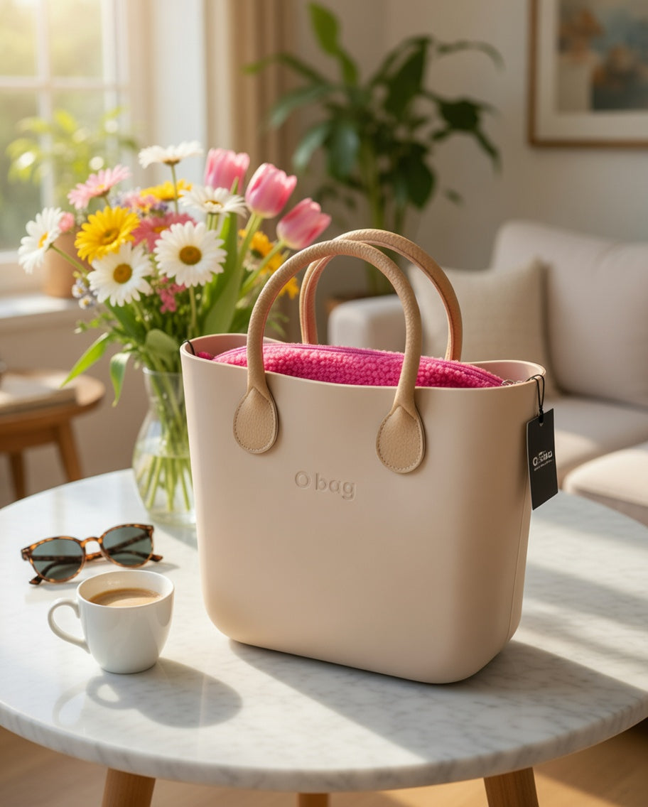 O bag Mini kézitáska – krém-tevebarna