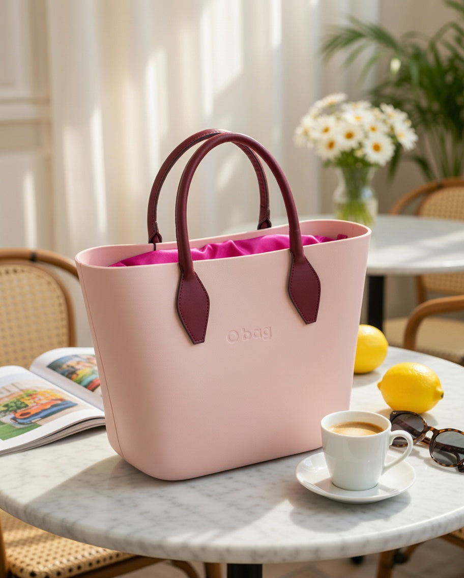 O bag Mini Tote Bag – Powder Pink and Burgundy
