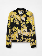 Saint Tropez Grace Floral Bomber Jacket – Black and Yellow
