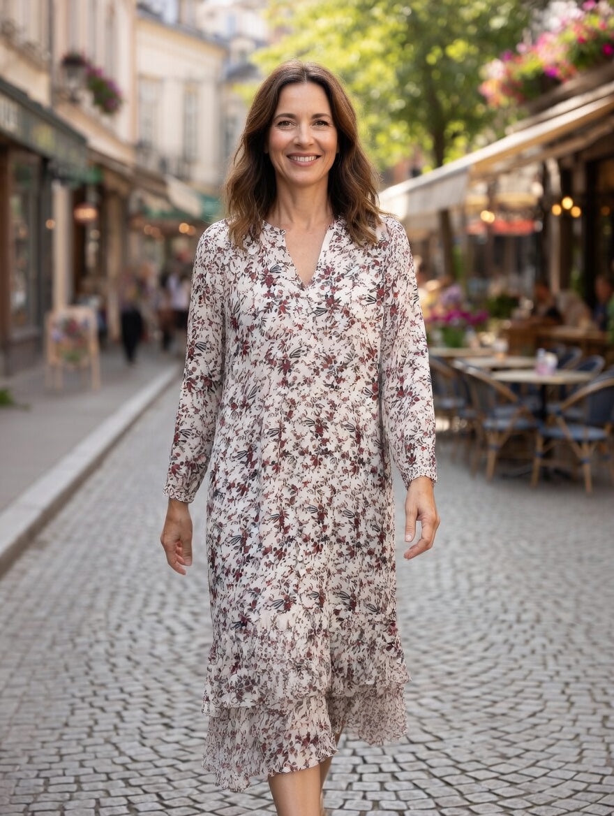 Part Two Sammi Floral Chiffon Midi Dress