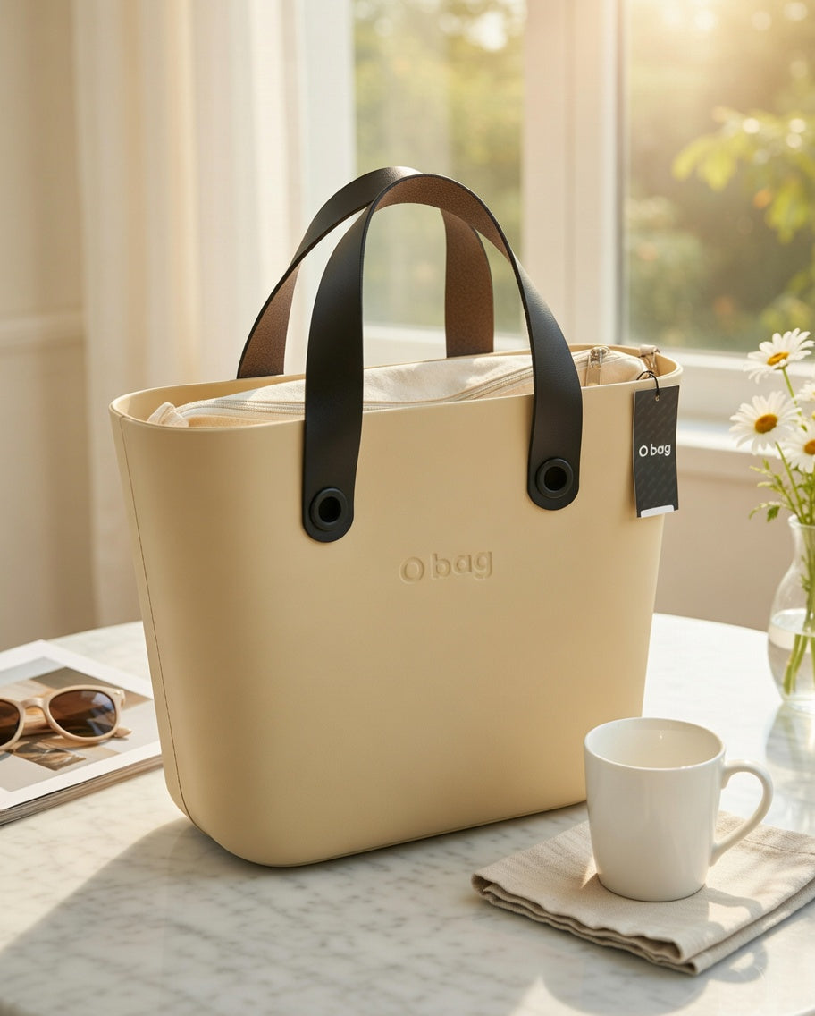O bag Mini Tote Bag – Sand Beige and Black