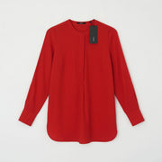 Zero Longline Crepe Blouse – Red