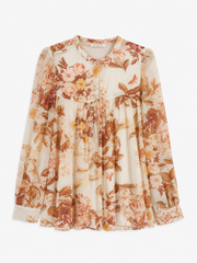 Guess Floral Chiffon Blouse – Cream