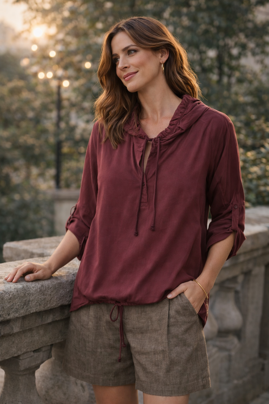 Sorbet SBHOODIE Hooded Shirt – Burgundy