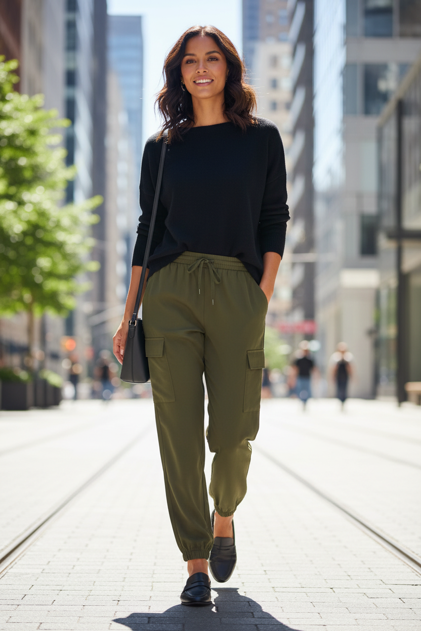 Fransa Fxcargo Cargo Jogger Trousers – Olive Green