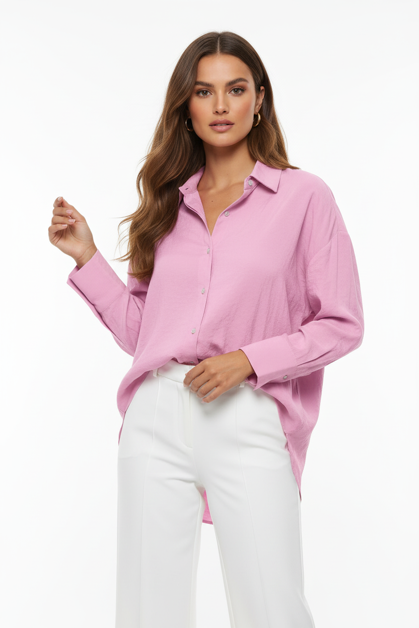 Sorbet bő szabású lening – Begonia Pink