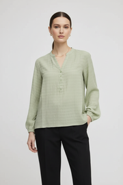 b.young BYIloni texturált jacquard blúz – Smoke Green