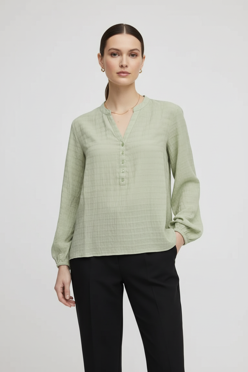 b.young BYIloni texturált jacquard blúz – Smoke Green