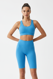 The Jogg Concept JCSahana Seamless Ribbed Biker Shorts – Blue