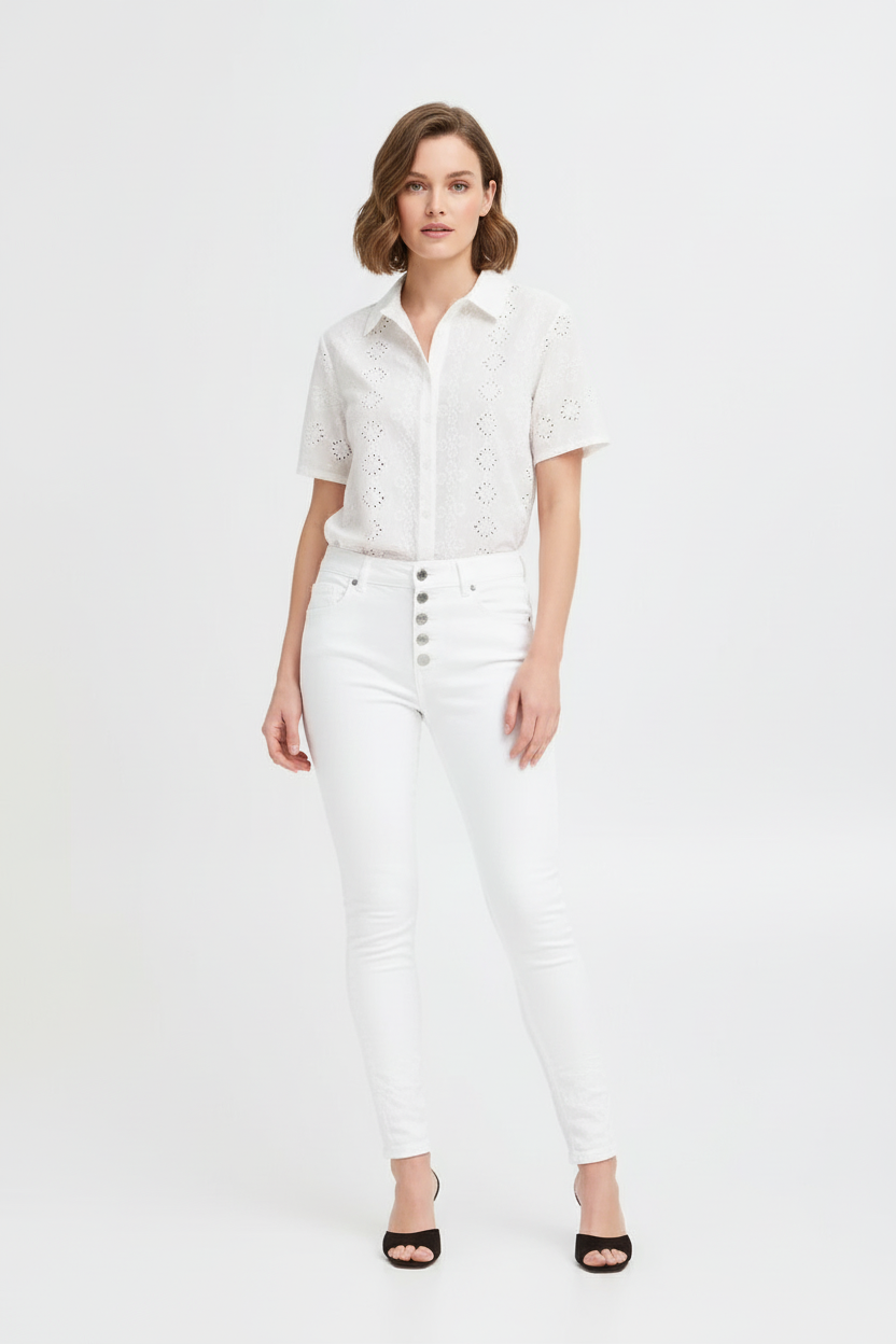 b.young Kaily High-Waisted Skinny Jeans – White