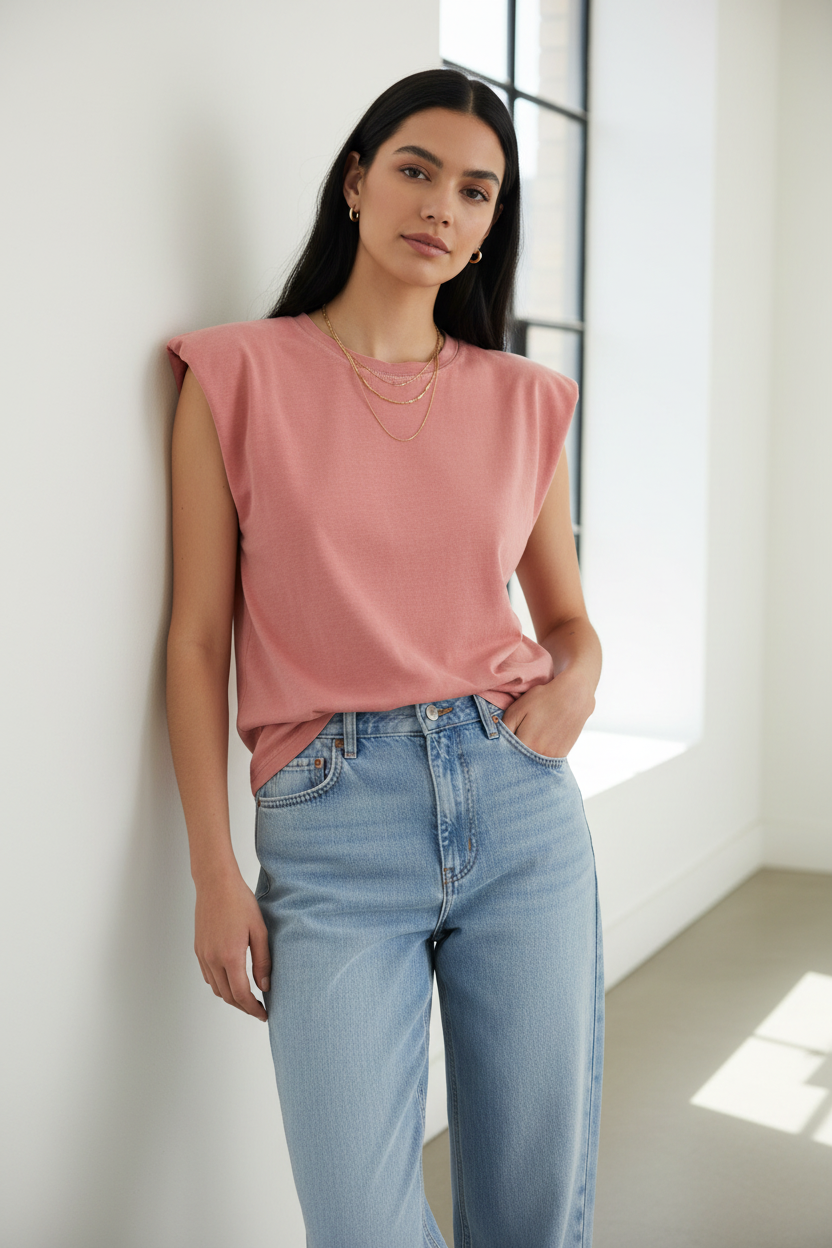 b.young lebegő, rövid ujjú felső – Canyon Rose
